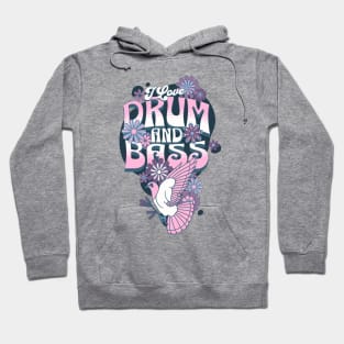 DRUM AND BASS  - I Love Retro Bird (Pink/Purple) Hoodie
